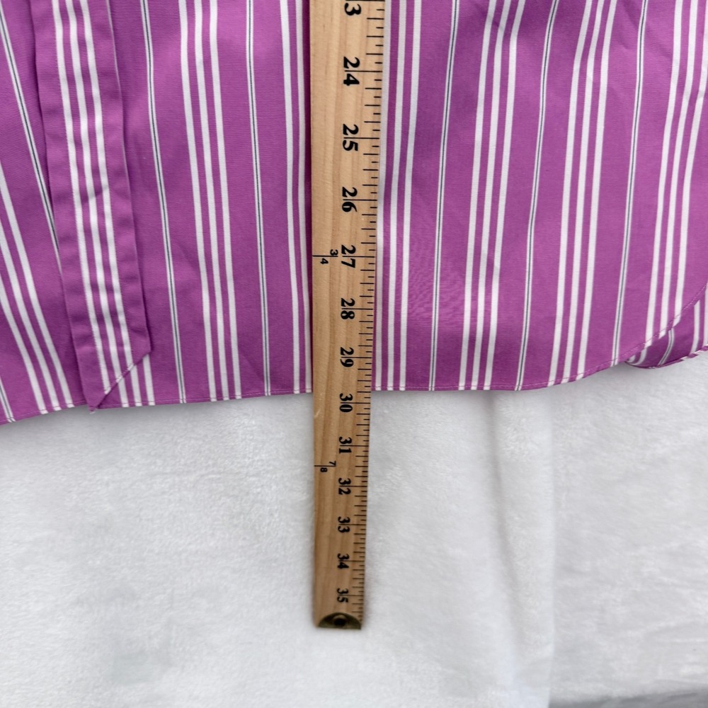 Ralph Lauren Purple Label Dress Shirt Mens L 16.5 Pink Stripe Business Casual - Picture 6 of 8